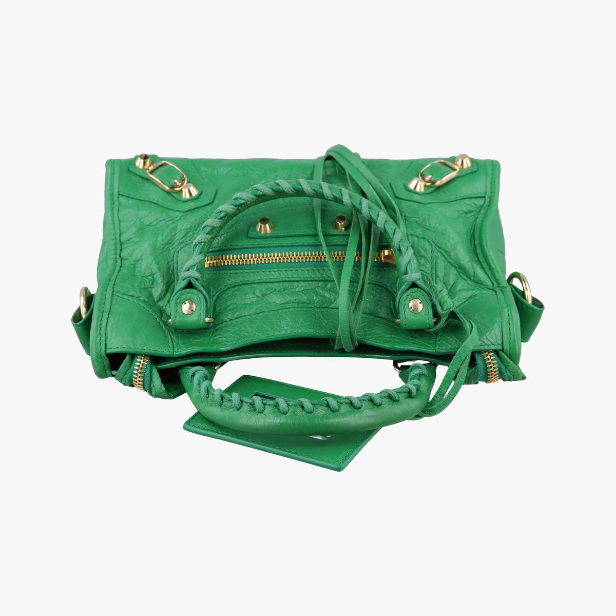 Pre-owned Balenciaga Classic City Mini Green lambskin  shoulderbag | stylenewstar