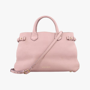 Pre-owned Burberry Banner Pink Leather × Canvas  shoulderbag | stylenewstar