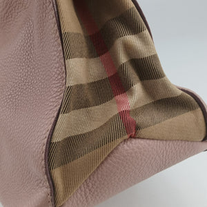Pre-owned Burberry Banner Pink Leather × Canvas  shoulderbag | stylenewstar