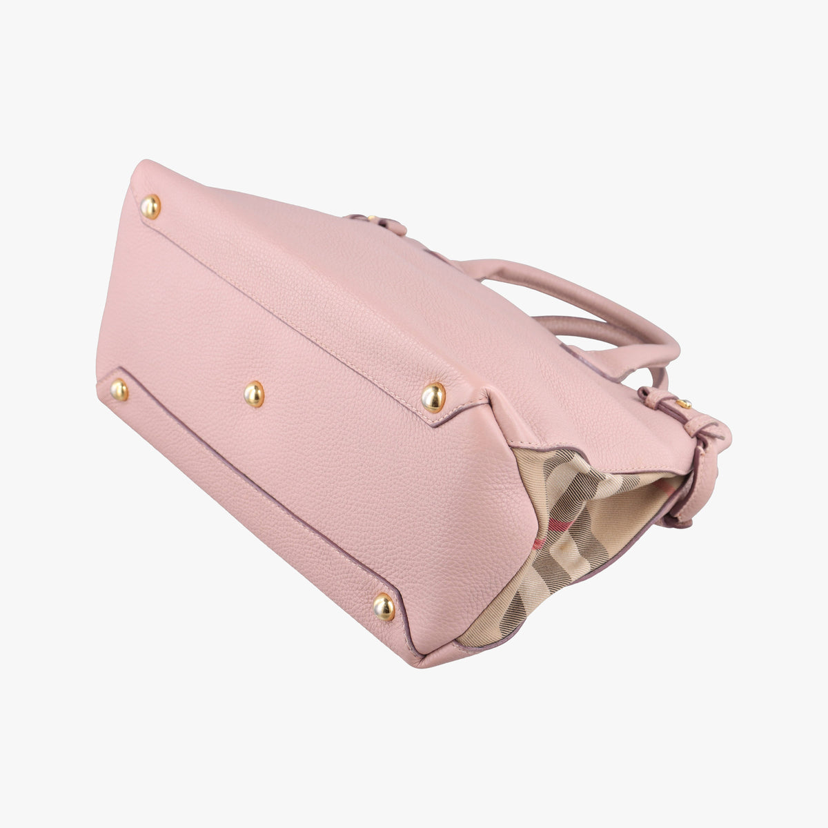Pre-owned Burberry Banner Pink Leather × Canvas  shoulderbag | stylenewstar