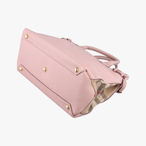 Pre-owned Burberry Banner Pink Leather × Canvas  shoulderbag | stylenewstar