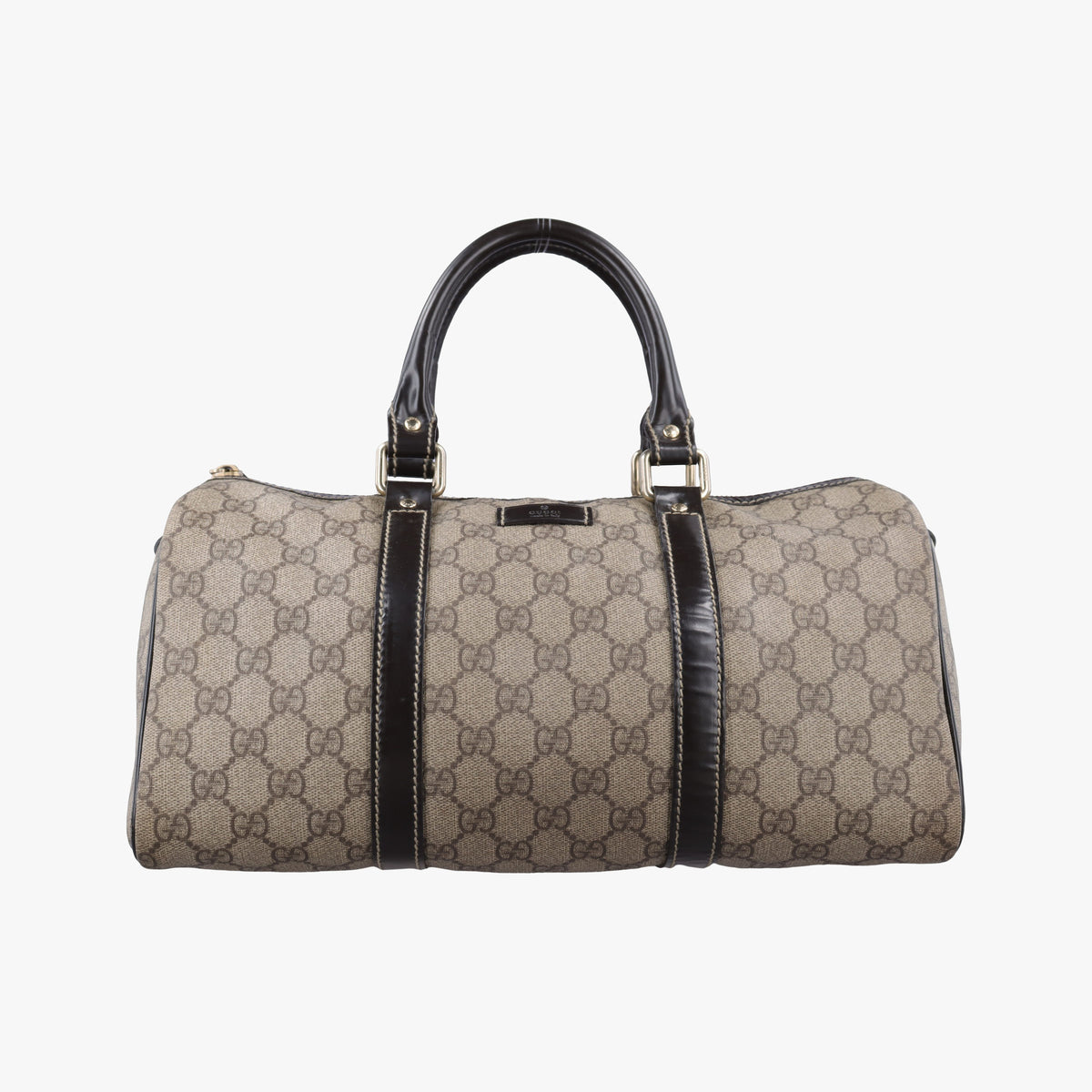 Pre-owned Gucci GG plus  GG Supreme beige×black PVC coated canvas 203696 handbag | stylenewstar