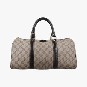 Pre-owned Gucci GG plus  GG Supreme beige×black PVC coated canvas 203696 handbag | stylenewstar
