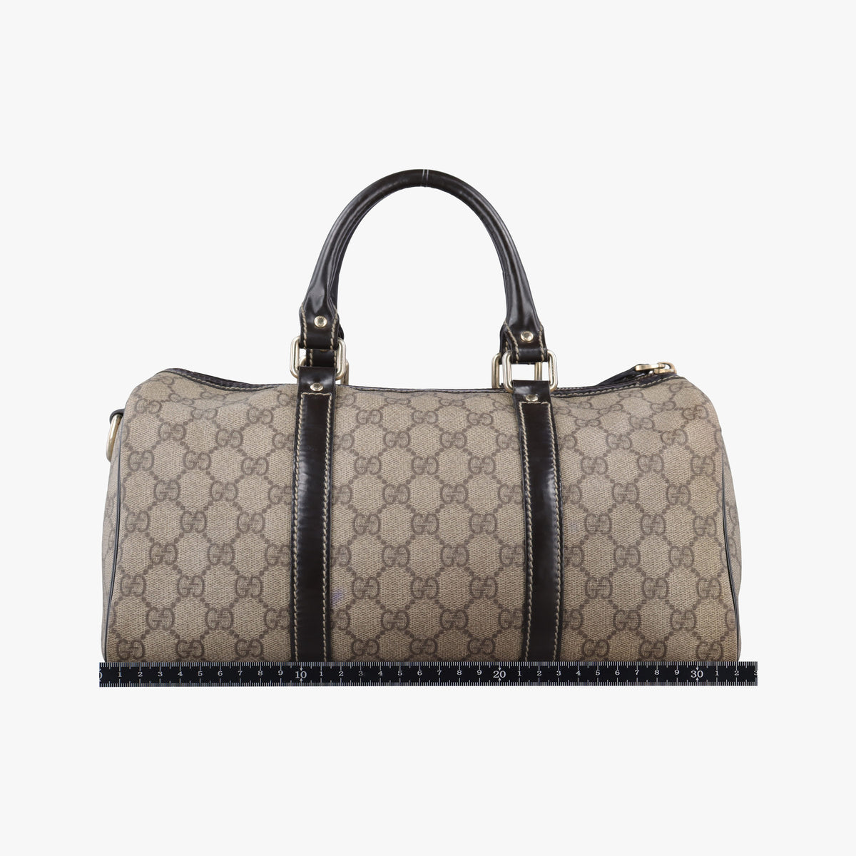 Pre-owned Gucci GG plus  GG Supreme beige×black PVC coated canvas 203696 handbag | stylenewstar