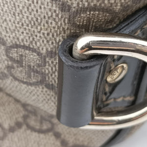 Pre-owned Gucci GG plus  GG Supreme beige×black PVC coated canvas 203696 handbag | stylenewstar