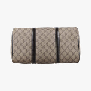 Pre-owned Gucci GG plus  GG Supreme beige×black PVC coated canvas 203696 handbag | stylenewstar