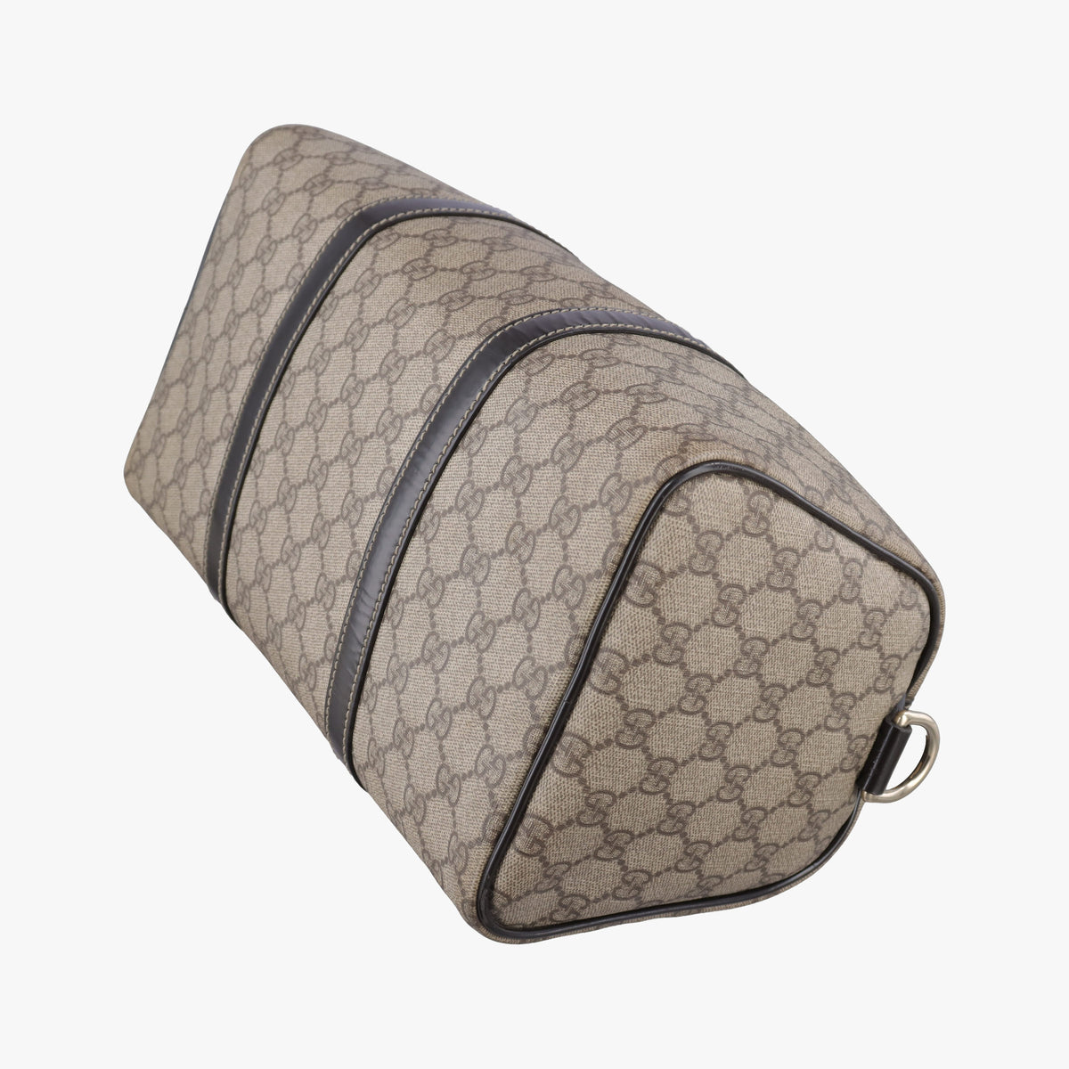 Pre-owned Gucci GG plus  GG Supreme beige×black PVC coated canvas 203696 handbag | stylenewstar