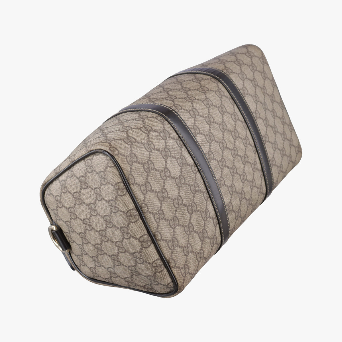 Pre-owned Gucci GG plus  GG Supreme beige×black PVC coated canvas 203696 handbag | stylenewstar