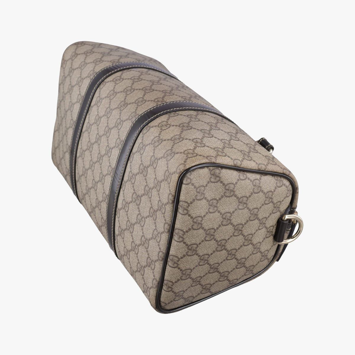 Pre-owned Gucci GG plus  GG Supreme beige×black PVC coated canvas 203696 handbag | stylenewstar