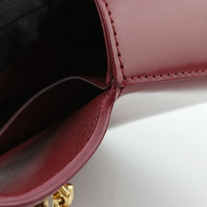 Pre-owned Celine Chain Claude Triomphe Red Leather  shoulderbag | stylenewstar