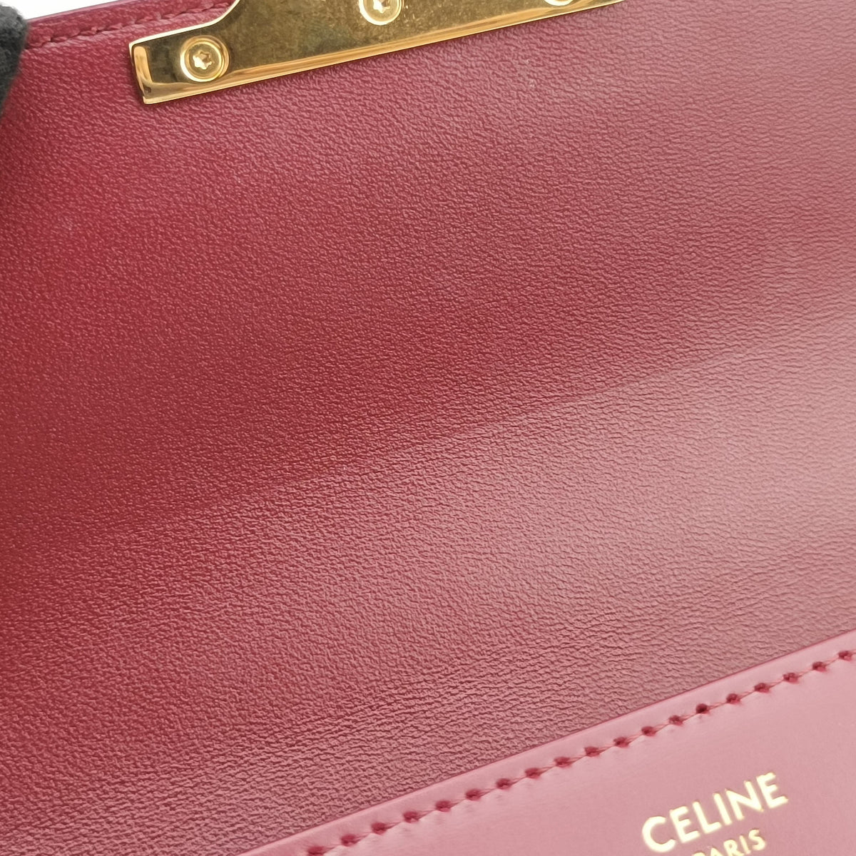 Pre-owned Celine Chain Claude Triomphe Red Leather  shoulderbag | stylenewstar