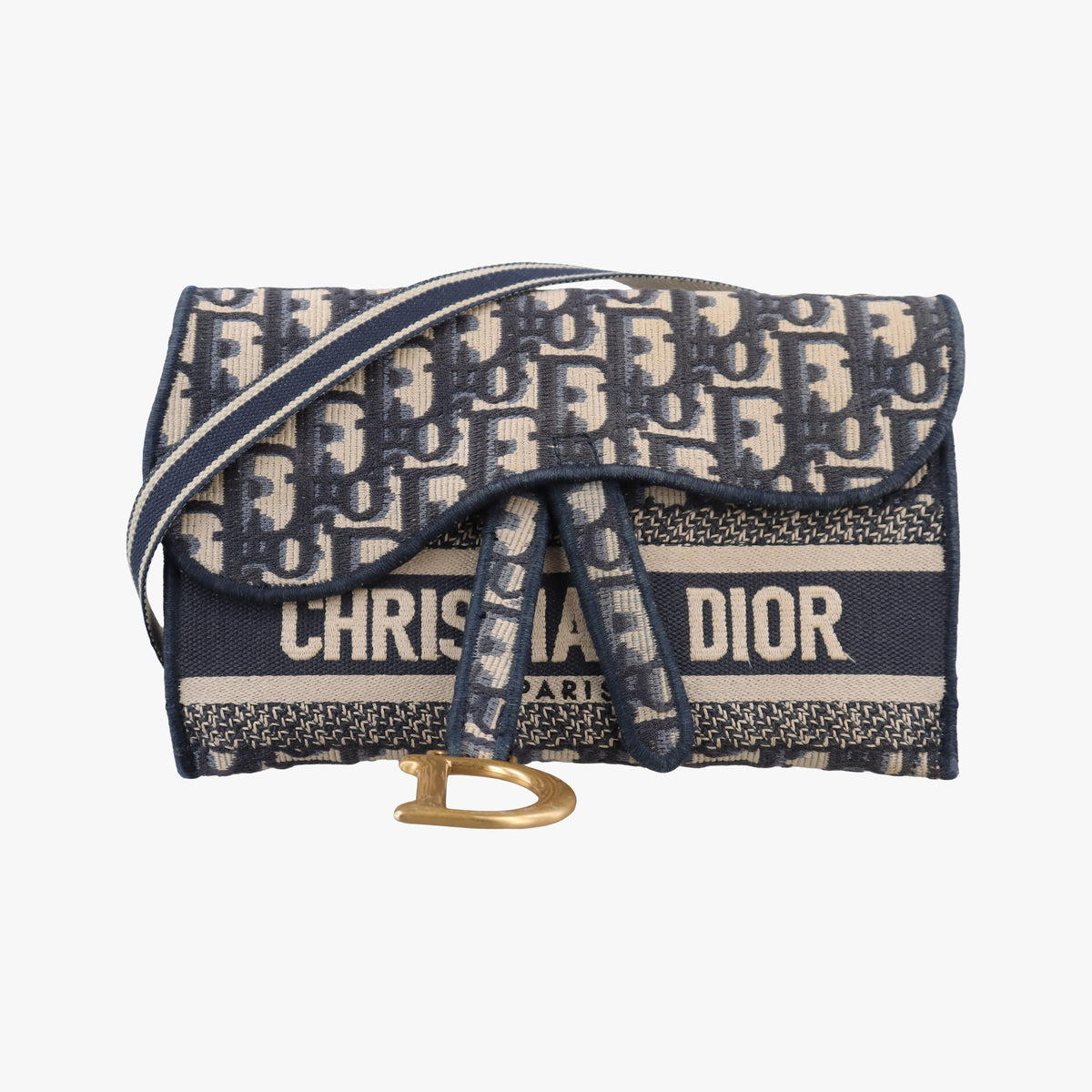 Vintage Christian Dior Saddle Navy jacquard  shoulderbag | stylenewstar