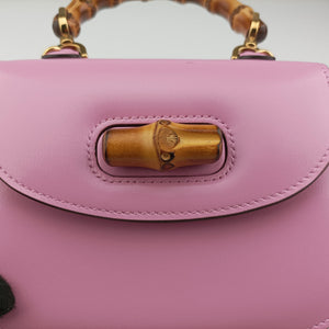 Pre-owned Gucci Bamboo Pink Leather 686864 shoulderbag | stylenewstar