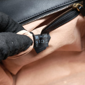 Secondhand Gucci Queen Margaret Bamboo Black×white Leather 476531 shoulderbag | stylenewstar