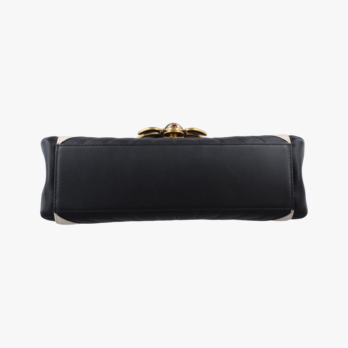 Secondhand Gucci Queen Margaret Bamboo Black×white Leather 476531 shoulderbag | stylenewstar