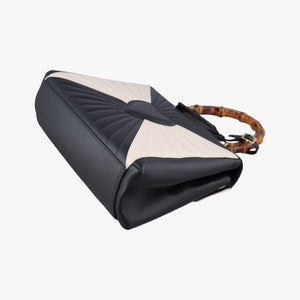 Secondhand Gucci Queen Margaret Bamboo Black×white Leather 476531 shoulderbag | stylenewstar