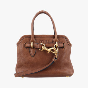 Vintage Miu Miu Aventure Trick Brown Leather  shoulderbag | stylenewstar