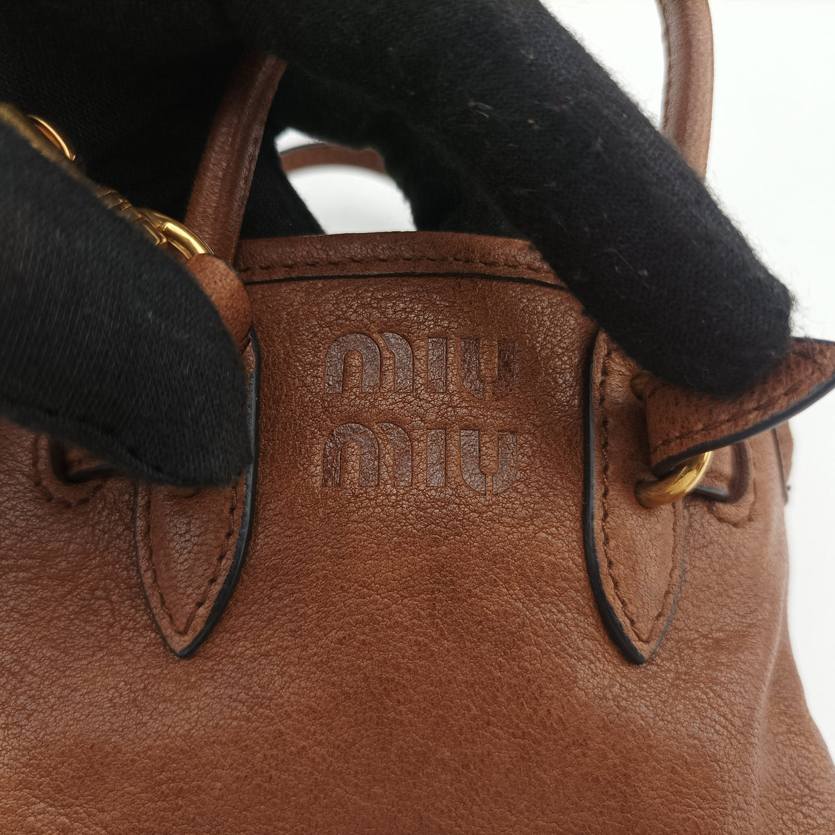 Vintage Miu Miu Aventure Trick Brown Leather  shoulderbag | stylenewstar