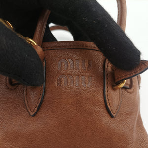 Vintage Miu Miu Aventure Trick Brown Leather  shoulderbag | stylenewstar