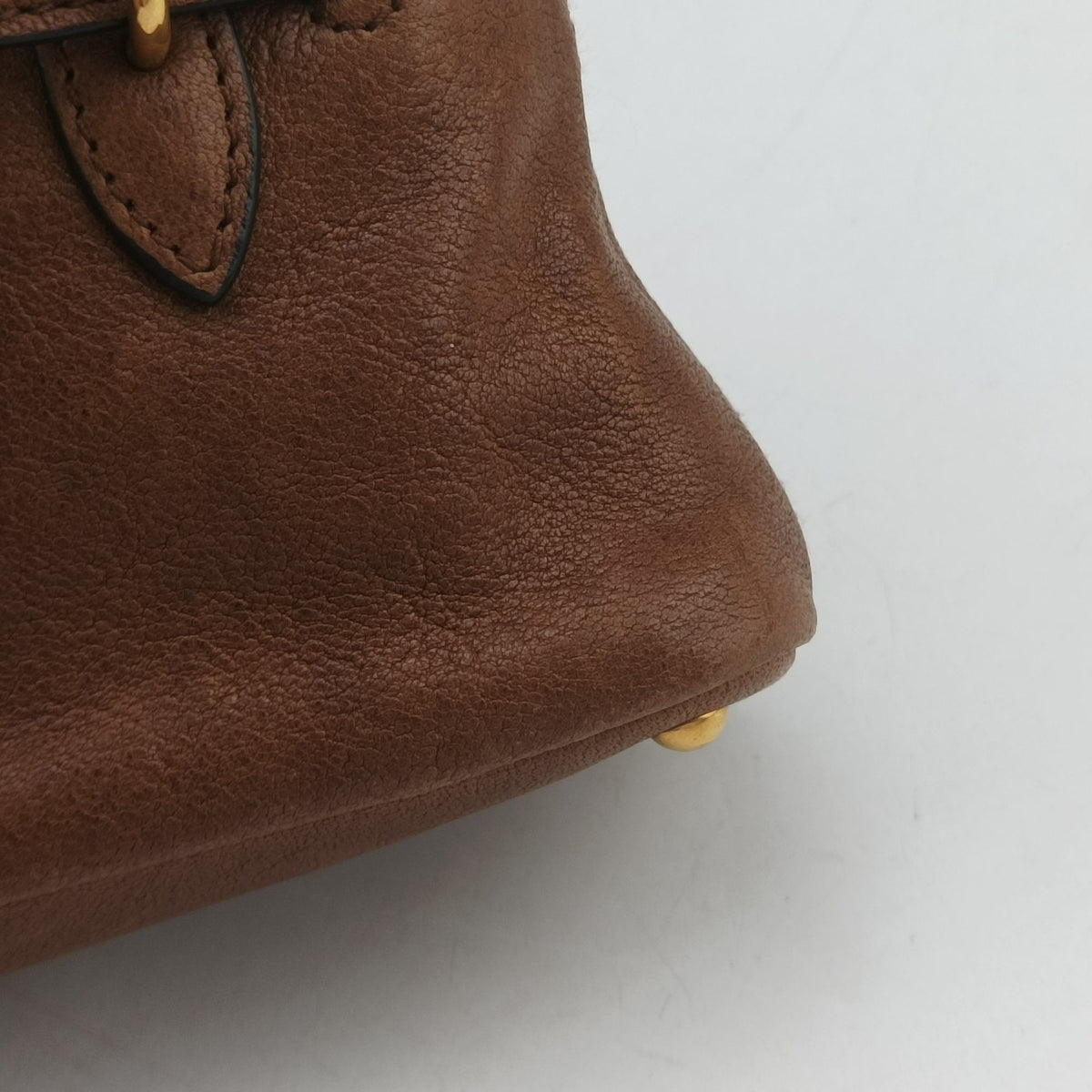 Vintage Miu Miu Aventure Trick Brown Leather  shoulderbag | stylenewstar