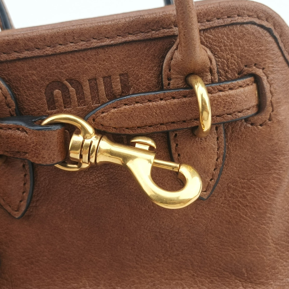 Vintage Miu Miu Aventure Trick Brown Leather  shoulderbag | stylenewstar