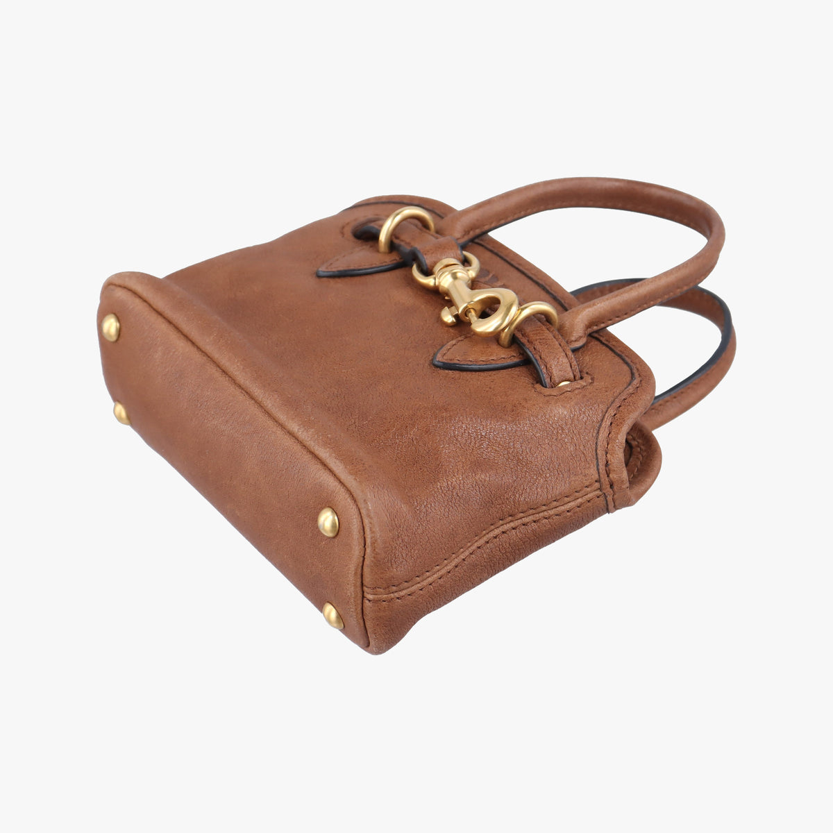 Vintage Miu Miu Aventure Trick Brown Leather  shoulderbag | stylenewstar