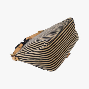 Pre-owned Fendi Mama Baguette Pequin Brown Velvet 8BR001 shoulderbag | stylenewstar