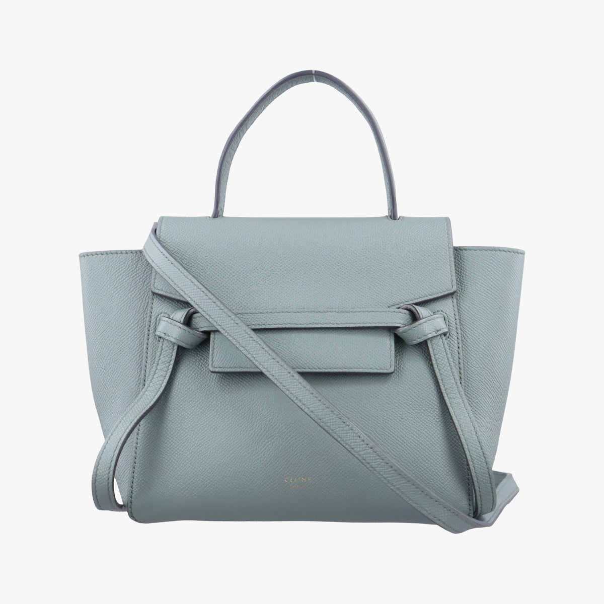 Pre-owned Celine Belt Nano Blue Leather  shoulderbag | stylenewstar
