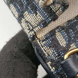 Pre-owned Christian Dior Saddle Phone holder Navy jacquard×Leather  shoulderbag | stylenewstar