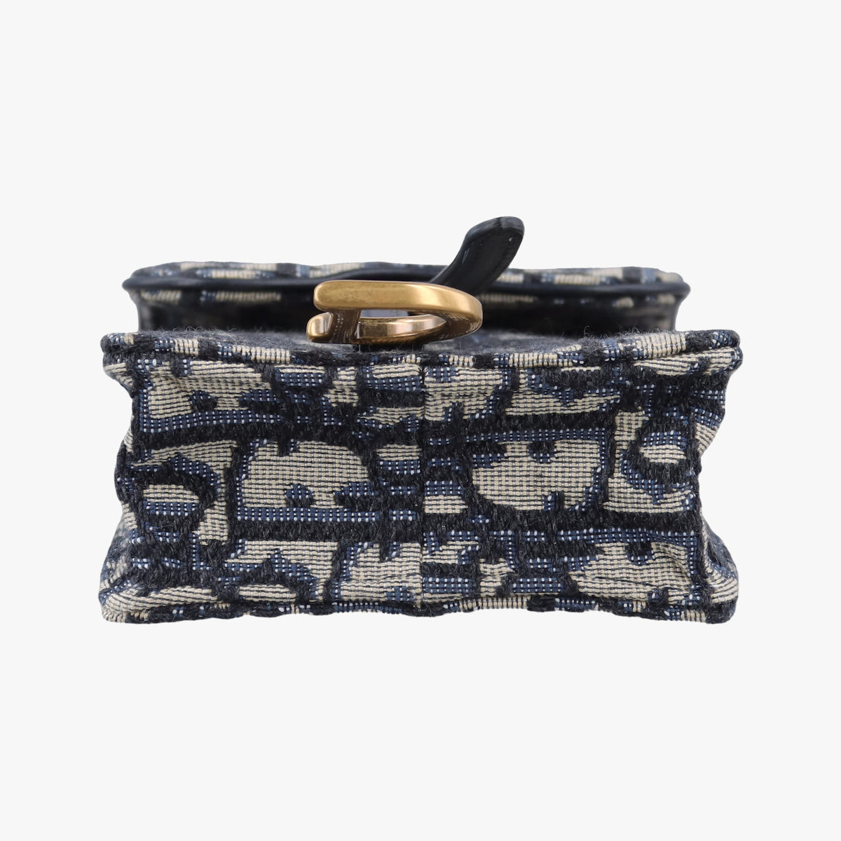 Pre-owned Christian Dior Saddle Phone holder Navy jacquard×Leather  shoulderbag | stylenewstar