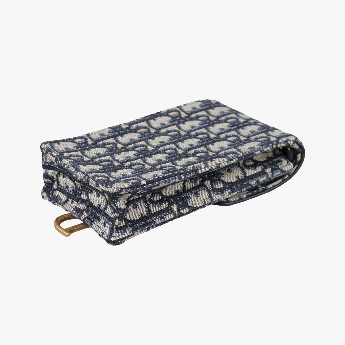 Pre-owned Christian Dior Saddle Phone holder Navy jacquard×Leather  shoulderbag | stylenewstar