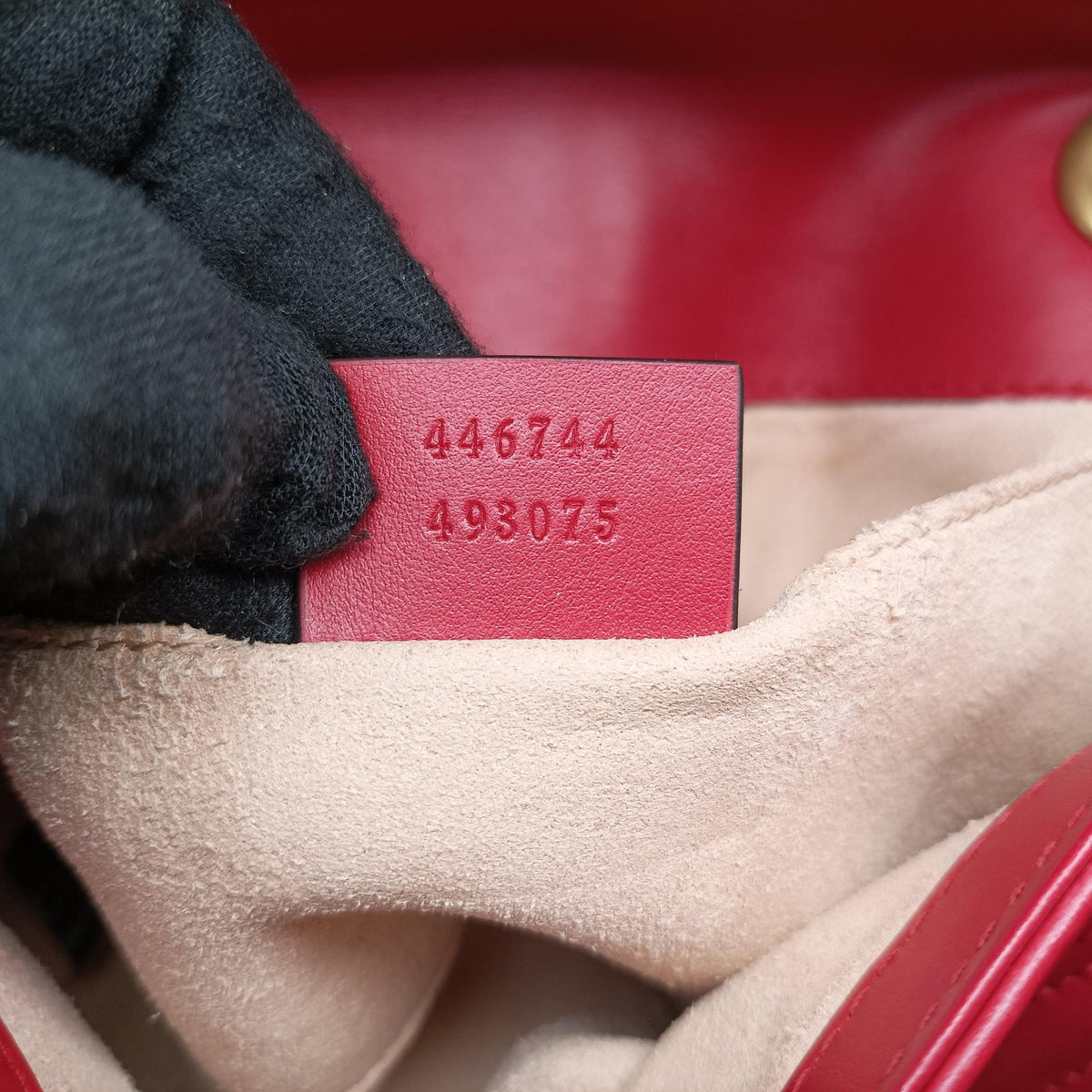 Pre-owned Gucci GG Marmont Red Leather 446744 shoulderbag | stylenewstar