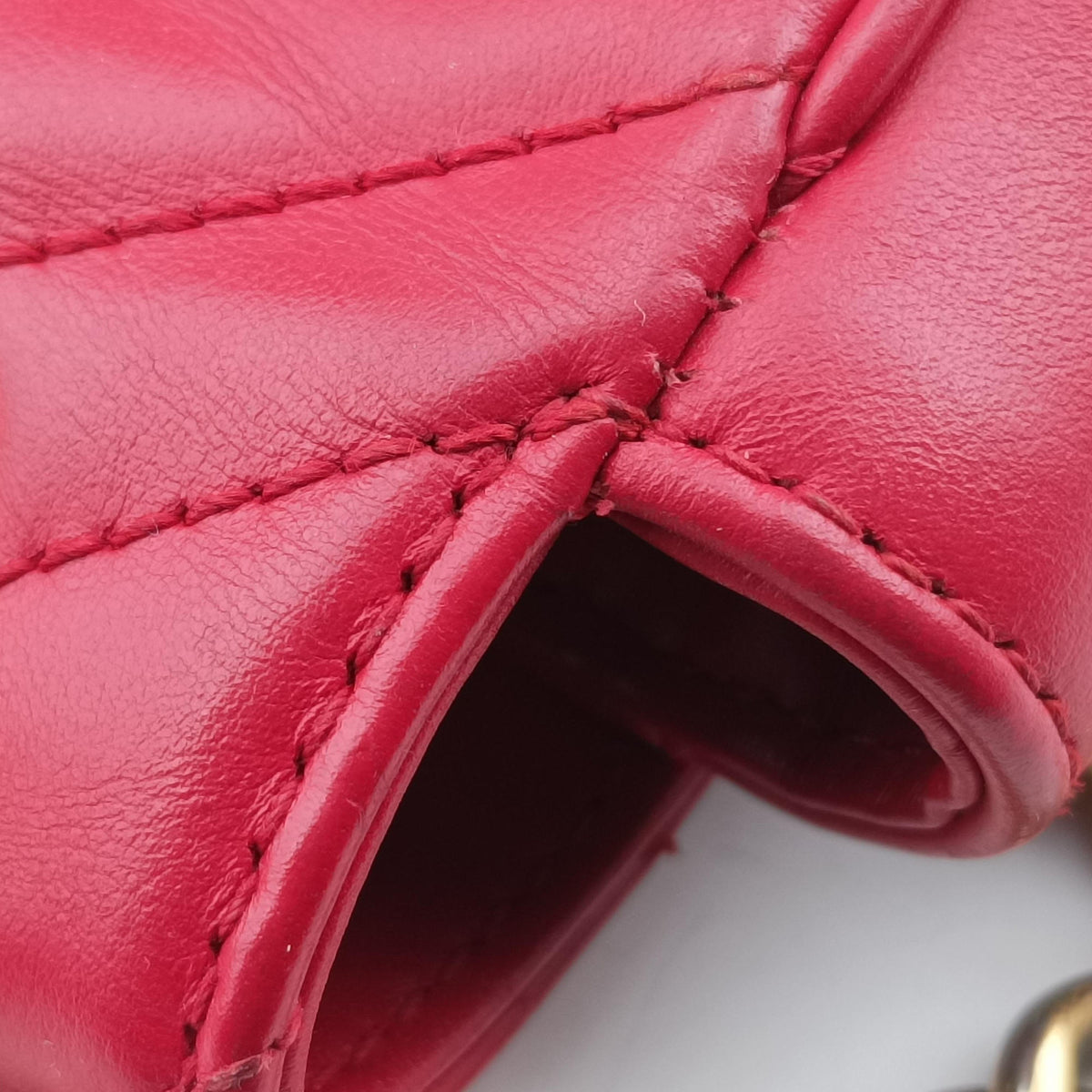 Pre-owned Gucci GG Marmont Red Leather 446744 shoulderbag | stylenewstar