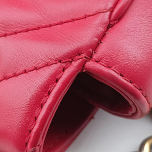 Pre-owned Gucci GG Marmont Red Leather 446744 shoulderbag | stylenewstar