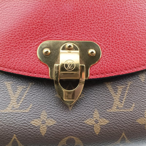 Secondhand Louis Vuitton SAINT PLACIDE brown×CERISE Monogram Canvas×calf leather M43713 shoulderbag | stylenewstar