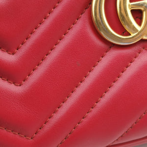 Secondhand Gucci GG Marmont Red Leather 546581 shoulderbag | stylenewstar