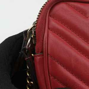 Secondhand Gucci GG Marmont Red Leather 546581 shoulderbag | stylenewstar