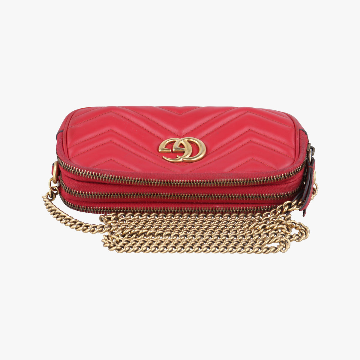 Secondhand Gucci GG Marmont Red Leather 546581 shoulderbag | stylenewstar