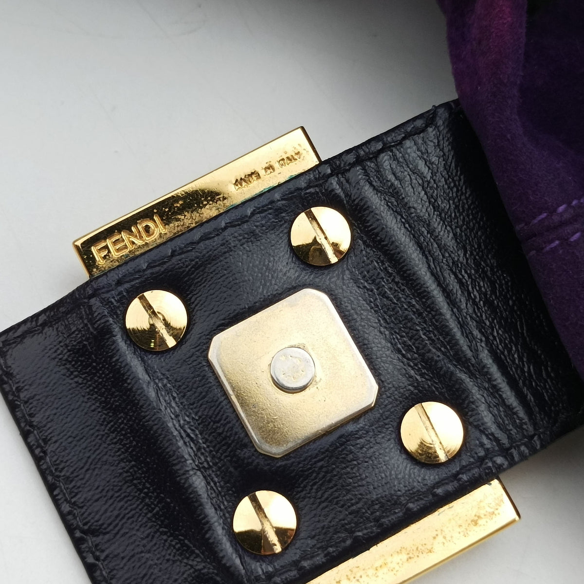 Pre-owned Fendi Baguette Purple suede 8BR638 handbag | stylenewstar