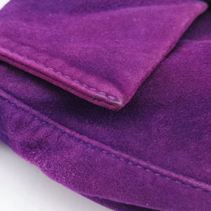 Pre-owned Fendi Baguette Purple suede 8BR638 handbag | stylenewstar
