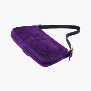Pre-owned Fendi Baguette Purple suede 8BR638 handbag | stylenewstar