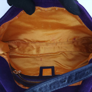 Pre-owned Fendi Baguette Purple suede 8BR638 handbag | stylenewstar