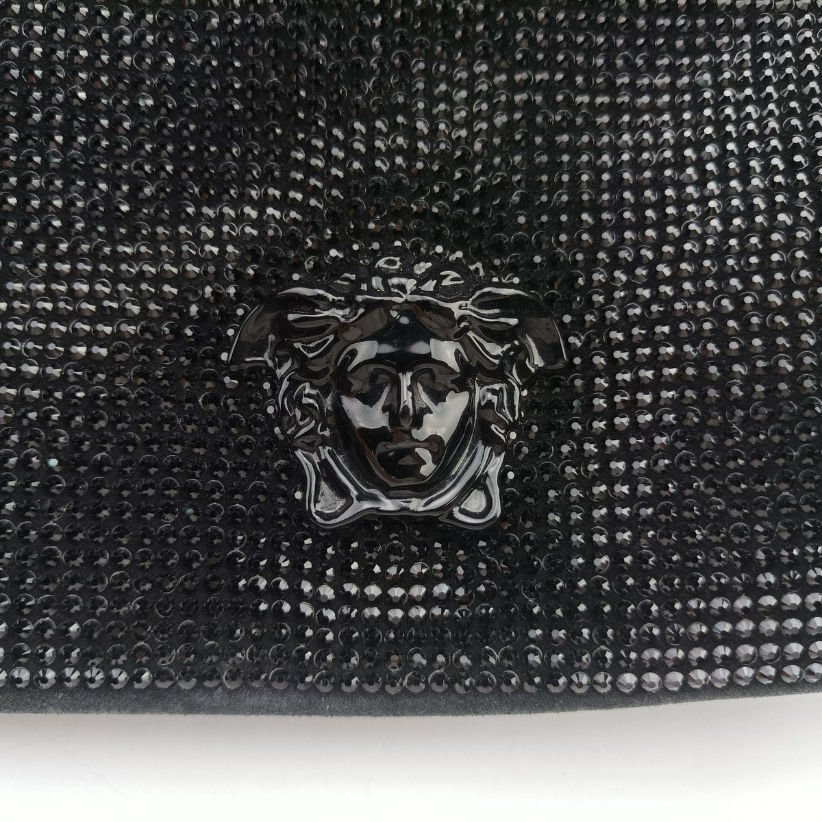 Pre-owned VERSACE medusa Black Suede  shoulderbag | stylenewstar