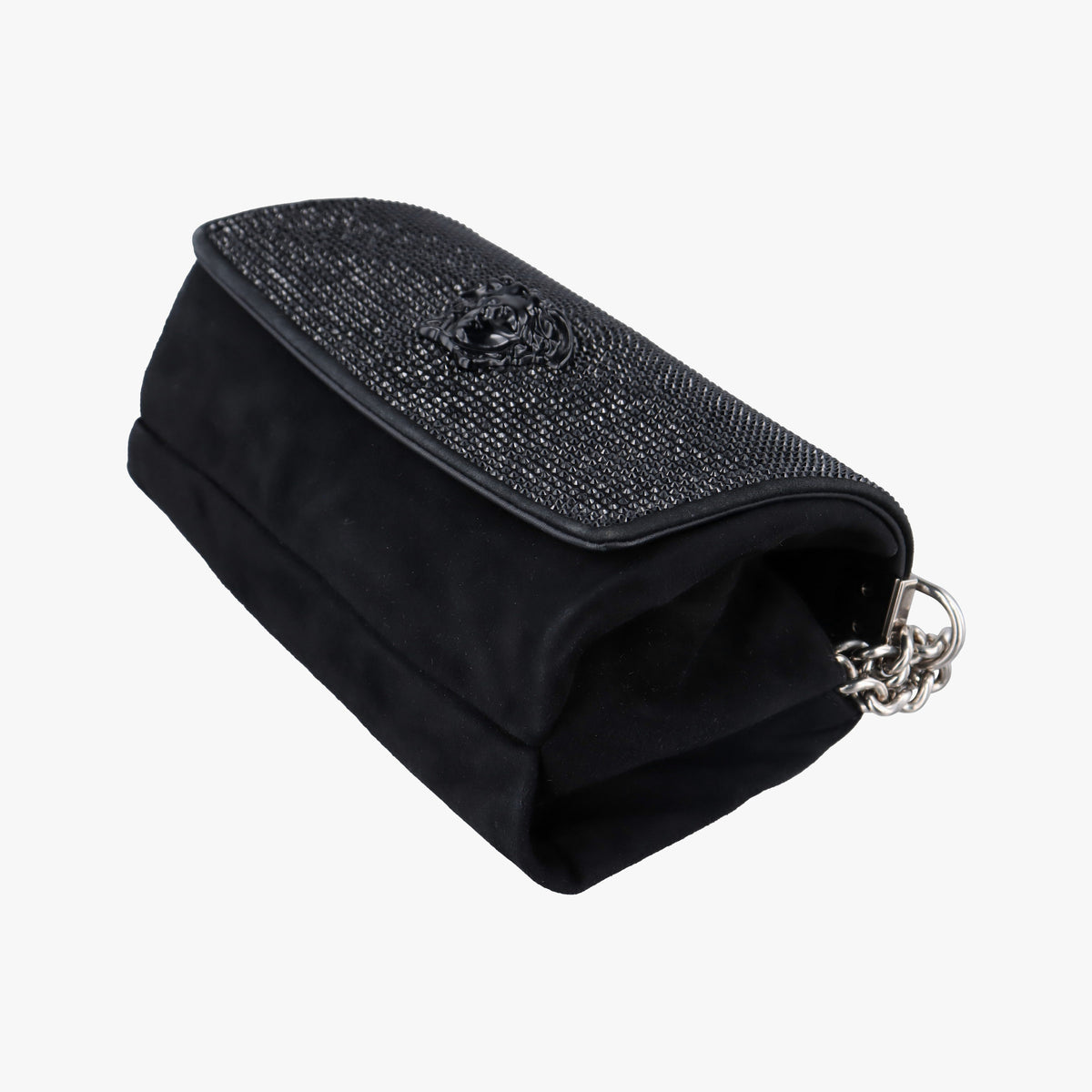 Pre-owned VERSACE medusa Black Suede  shoulderbag | stylenewstar