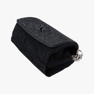 Pre-owned VERSACE medusa Black Suede  shoulderbag | stylenewstar