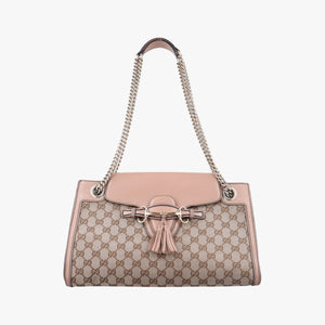 Pre-owned Gucci Emily Brown×Pink canvas×leather 295403 shoulderbag | stylenewstar
