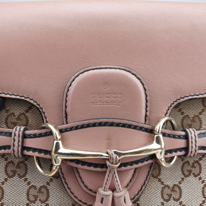 Pre-owned Gucci Emily Brown×Pink canvas×leather 295403 shoulderbag | stylenewstar