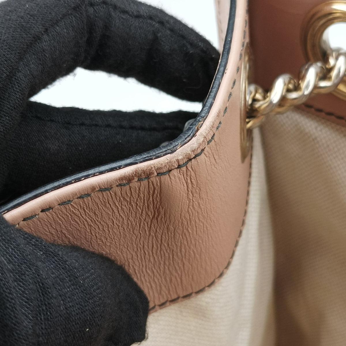 Pre-owned Gucci Emily Brown×Pink canvas×leather 295403 shoulderbag | stylenewstar