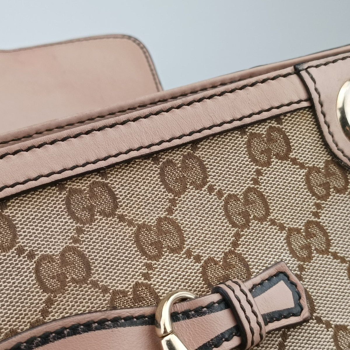 Pre-owned Gucci Emily Brown×Pink canvas×leather 295403 shoulderbag | stylenewstar