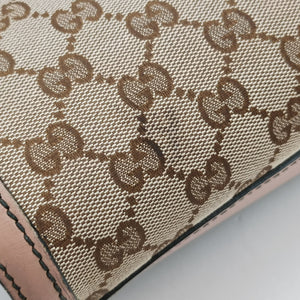 Pre-owned Gucci Emily Brown×Pink canvas×leather 295403 shoulderbag | stylenewstar